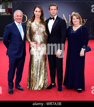 Jessica Blair-Herman (centre left), Allen Leech (centre right) attending the world premiere of Downton Abbey, held at the Cineworld Leicester Square, London. Stock Photo