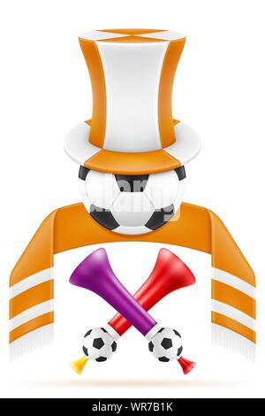set of soccer football fan items and accessories vector illustration ...