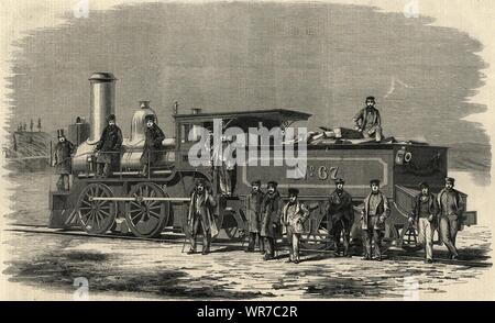 Locomotive engine built at Hamilton for the Great Western Railway of Canada 1860 Stock Photo