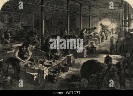 Sheffield steel manufacturing: The Hull, or workshop, of the razor-grinder 1866 Stock Photo