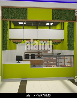 3D rendering of a fast food establishment Stock Photo - Alamy