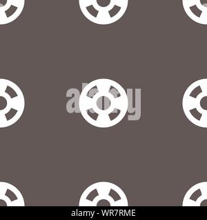 film icon sign. Seamless pattern on a gray background. Vector Stock Vector