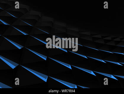 Abstract dark geometric background with parametric triangular structure. Digital graphic, 3d rendering illustration Stock Photo
