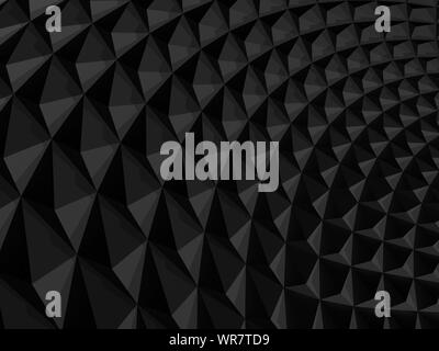 Abstract geometric background with black parametric triangular structure. Digital graphic pattern, 3d rendering illustration Stock Photo
