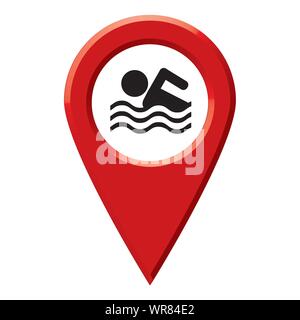 map pointer s wimming Stock Vector