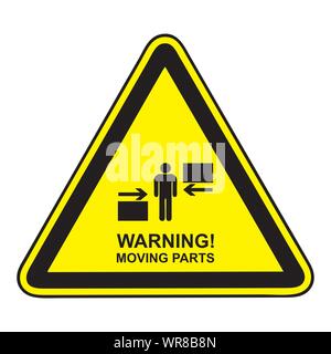 Warning sign with rotating parts symbol Stock Photo - Alamy