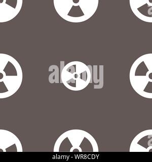 radiation icon sign. Seamless pattern on a gray background. Vector Stock Vector