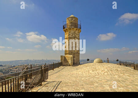 The Mosque at Nebi Samwil or Tomb of Samuel in the outskirts of Jerusalem Israel Stock Photo
