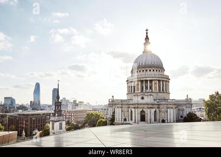 Urban skyline with St. Paul Cathedral at sunset. London, United Kingdom. Stock Photo