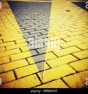 Download High Angle View Of Yellow Lines On Airport Runway Stock Photo Alamy Yellowimages Mockups