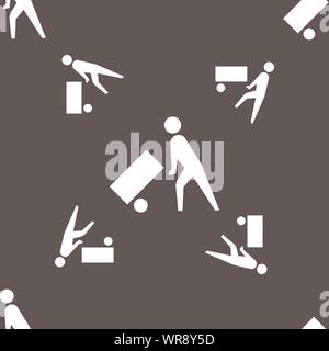 Loader icon sign. Seamless pattern on a gray background. Vector Stock Vector