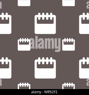 Notepad, calendar icon sign. Seamless pattern on a gray background. Vector Stock Vector