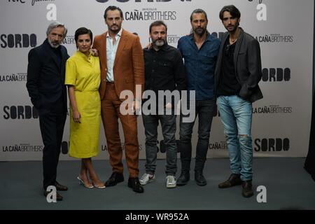 Madrid, Spain. 10th Sep, 2019. Cast members at photocall for film Sordo in Madrid on Tuesday, 10 September 2019. Credit: CORDON PRESS/Alamy Live News Stock Photo