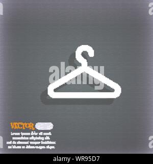 clothes hanger icon symbol on the blue-green abstract background with shadow and space for your text. Vector Stock Vector