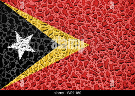 East Timor national flag made of water drops. Background forecast season concept. Stock Photo