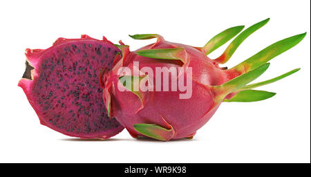 Dragon fruit or Pitaya fruit isolated cut out on white background Stock Photo