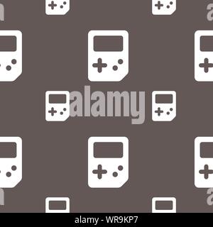 Tetris icon sign. Seamless pattern on a gray background. Vector Stock Vector