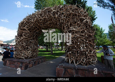 Antler Arch Jackson Hole Wyoming USA June 2015 Stock Photo