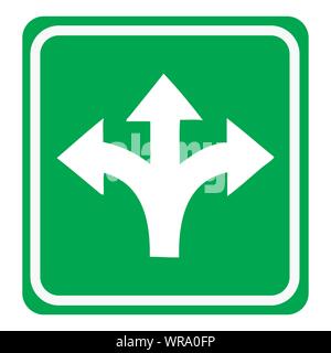 tree way fork road sign Stock Vector