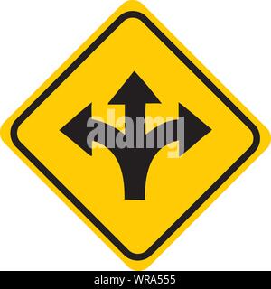 tree way fork sign Stock Vector