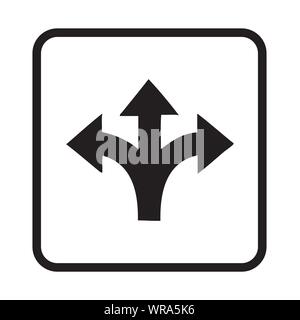tree way fork sign Stock Vector