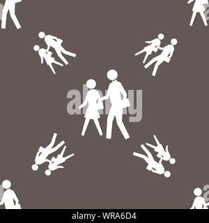 crosswalk icon sign. Seamless pattern on a gray background. Vector Stock Vector