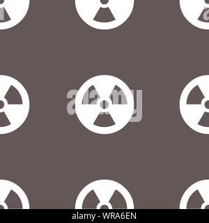 radiation icon sign. Seamless pattern on a gray background. Vector Stock Vector