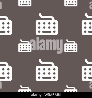 keyboard icon sign. Seamless pattern on a gray background. Vector Stock Vector