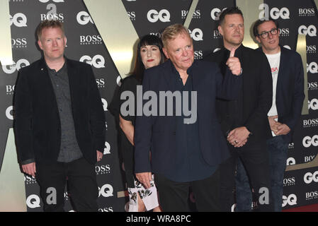 Photo Must Be Credited ©Alpha Press 079965 03/09/2019 New Order, Stephen Morris, Gillian Gilbert, Bernard Sumner, Tom Chapman and Phil Cunningham GQ Men Of The Year Awards 2019 In London Stock Photo