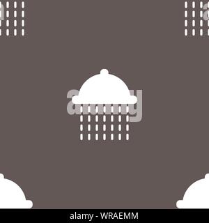 shower icon sign. Seamless pattern on a gray background. Vector Stock Vector