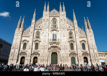 MILAN, ITALY - MAY 30, 2019: Milan Cathedral (Milan Dome) one of the most visited landmark of the city, is the largest church in Italy Stock Photo