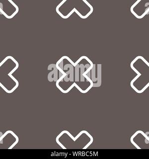 Cancel icon sign. Seamless pattern on a gray background. Vector Stock Vector