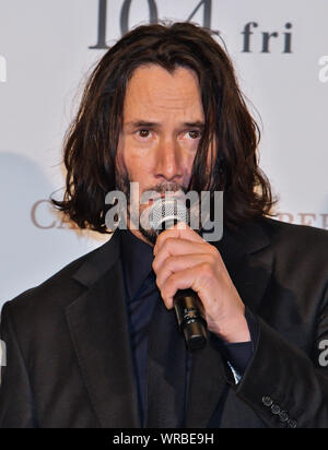 Tokyo, Japan. 10th Sep, 2019. Actor Keanu Reeves attends the Japan premiere for the film 'John Wick: Chapter 3 - Parabellum' in Tokyo, Japan on Tuesday, September 10, 2019.     Photo by Keizo Mori/UPI Credit: UPI/Alamy Live News Stock Photo