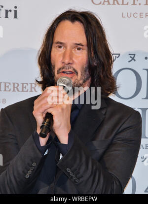 Tokyo, Japan. 10th Sep, 2019. Actor Keanu Reeves attends the Japan premiere for the film 'John Wick: Chapter 3 - Parabellum' in Tokyo, Japan on Tuesday, September 10, 2019.     Photo by Keizo Mori/UPI Credit: UPI/Alamy Live News Stock Photo