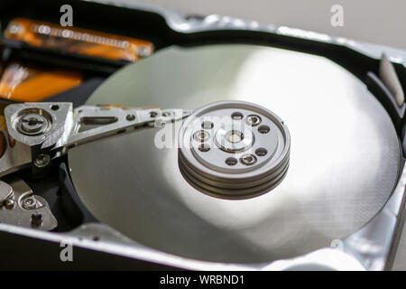 Open hard disk close up view Stock Photo