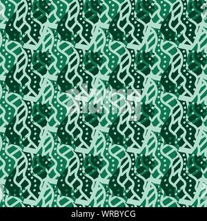 seamless vector pattern with green colored shapes Stock Vector