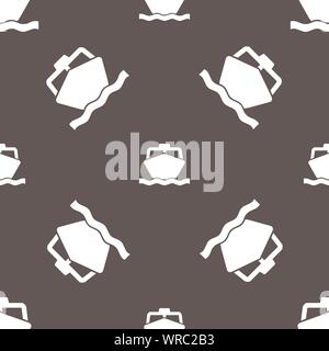 the boat icon sign. Seamless pattern on a gray background. Vector Stock Vector