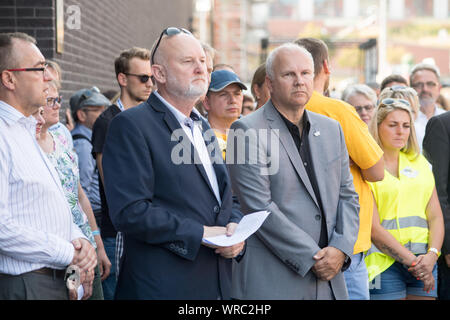Pastor Jobst Bittner and pastor Edward Cwierz during the March of Life with the message Remembering Reconciliation Together into the Future in 80th an Stock Photo
