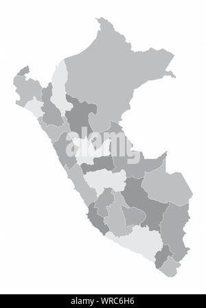 Peru regions map Stock Vector