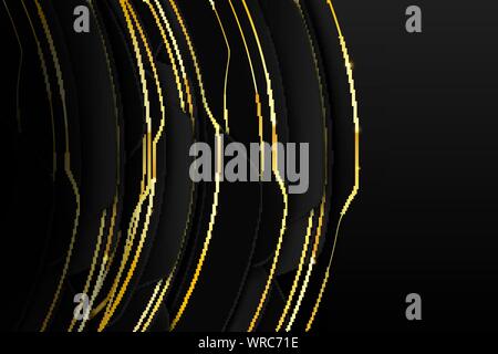 Abstract background  golden line with dark and black with hold polished metal steel texture vector illustration eps10 Stock Vector