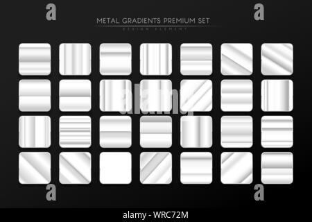 Metal steel gradients premium collection design element for luxury and elegant artwork vector illustration Stock Vector