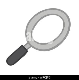 Vector illustration magnifying glass. Hand drawn. Colored outlines. Stock Vector