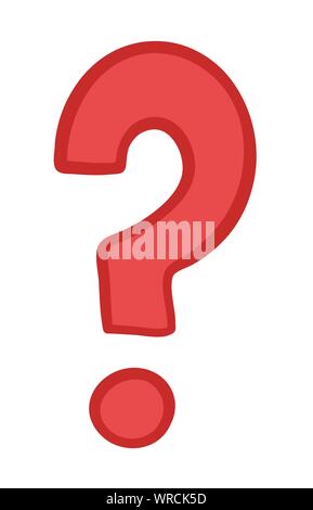 Vector illustration question mark. Hand drawn. Colored outlines. Stock Vector