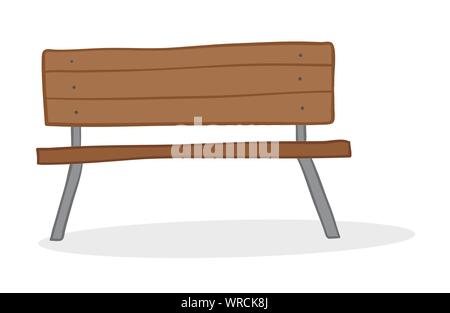 Vector illustration wooden seat. Hand drawn. Colored outlines. Stock Vector