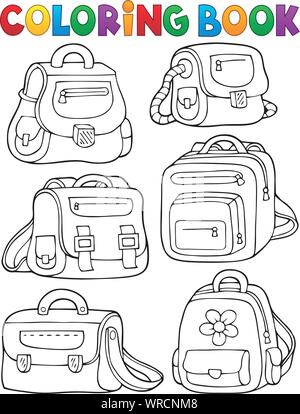 https://l450v.alamy.com/450v/wrcnm8/coloring-book-school-bags-theme-1-wrcnm8.jpg