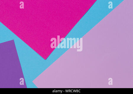 Abstract geometric paper background with trendy light blue, pink, purple color paper texture background Stock Photo