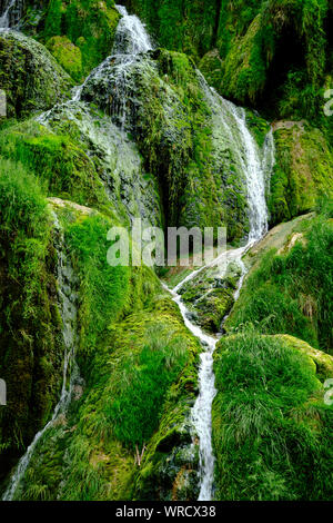 Cascade des Tufs or Cascade Baume les Messieurs is a gorgeous waterfall in the region Franche Comte / Jura, France. Stock Photo