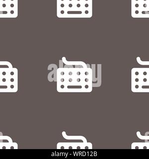 keyboard icon sign. Seamless pattern on a gray background. Vector Stock Vector