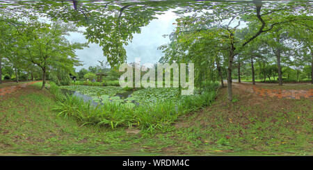 360 degree panoramic view of Gyeongju, South Korea 27 August 2019: 360VR World Heritage Site Gyeongju Historic Areas.