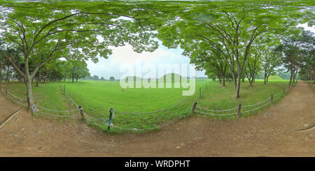 360 degree panoramic view of Gyeongju, South Korea 27 August 2019: 360VR World Heritage Site Gyeongju Historic Areas.